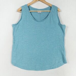 Columbia Cades Cape Tank Top Womens XL Blue Cotton Blend Outdoors Hiking Camping